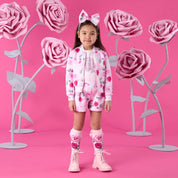 A DEE - Winter Bloom Alice Rose Print Bomber - Pale Pink