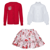Daga - Magical Surprises  Three Piece Skirt Set - Red