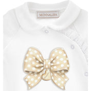 MONNALISA - Bow Layette Three Piece Set - White