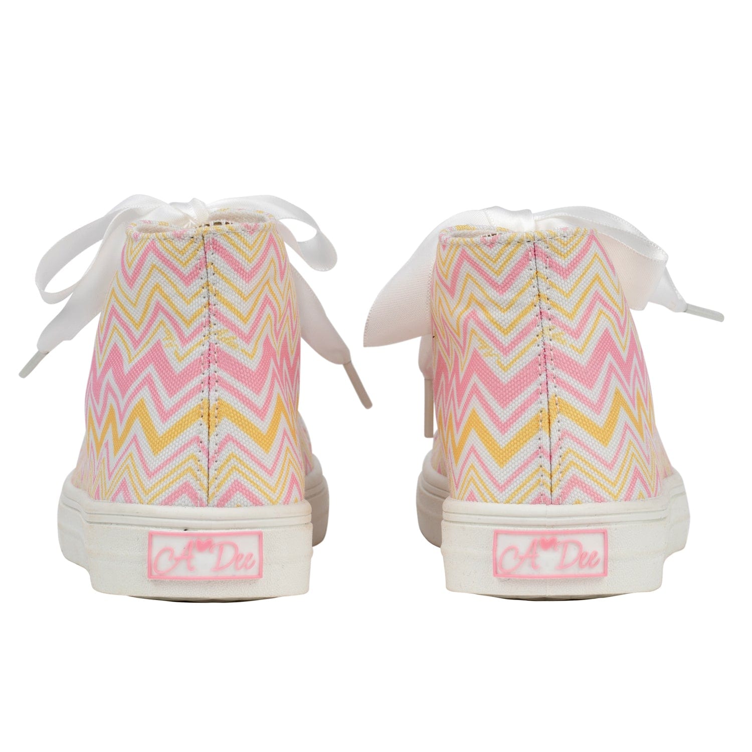 A DEE - Jazzy Chic Chevron Printed Canvas High Top - Pink