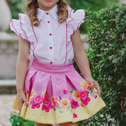 PICCOLA SPERANZA - Easter Skirt Set & Hairband   -Pink