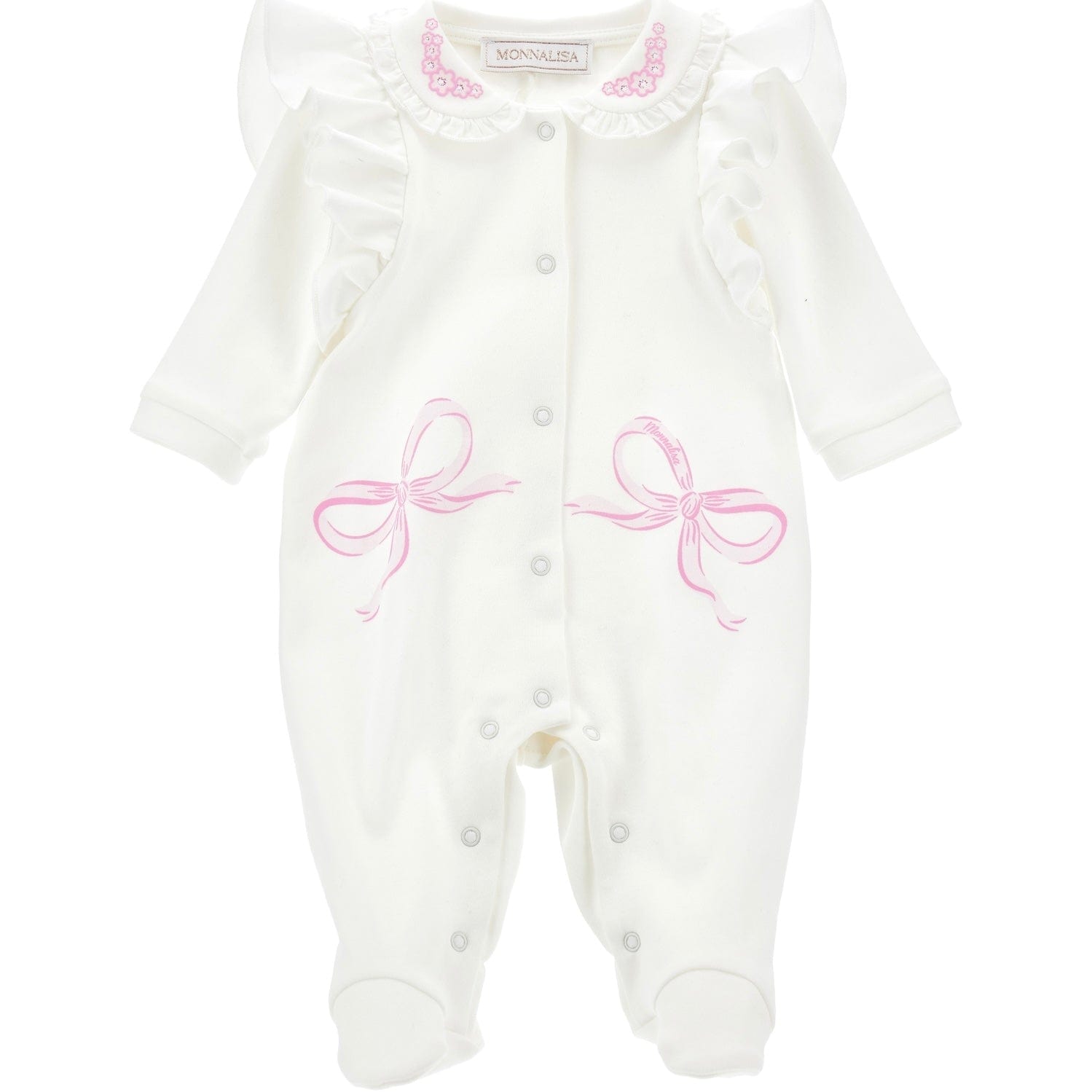 MONNALISA - Bow Babygrow  - Pink