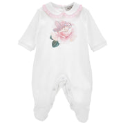 MONNALISA - Rose Babygrow - White