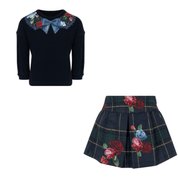 LAPIN HOUSE - Rose Skirt Set - Navy