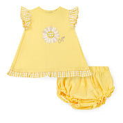 LITTLE A - Amy Jersey Daisy Dress  - Sweet Lemon