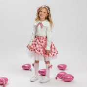 Daga - Love Storey Blouse Two Piece Skirt Set - Pink