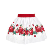 MONNALISA - Strawberry Skirt Set - White