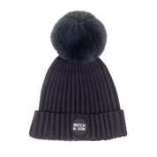 MITCH & SON - Caden Fur Pom Pom Hat - Dark Grey