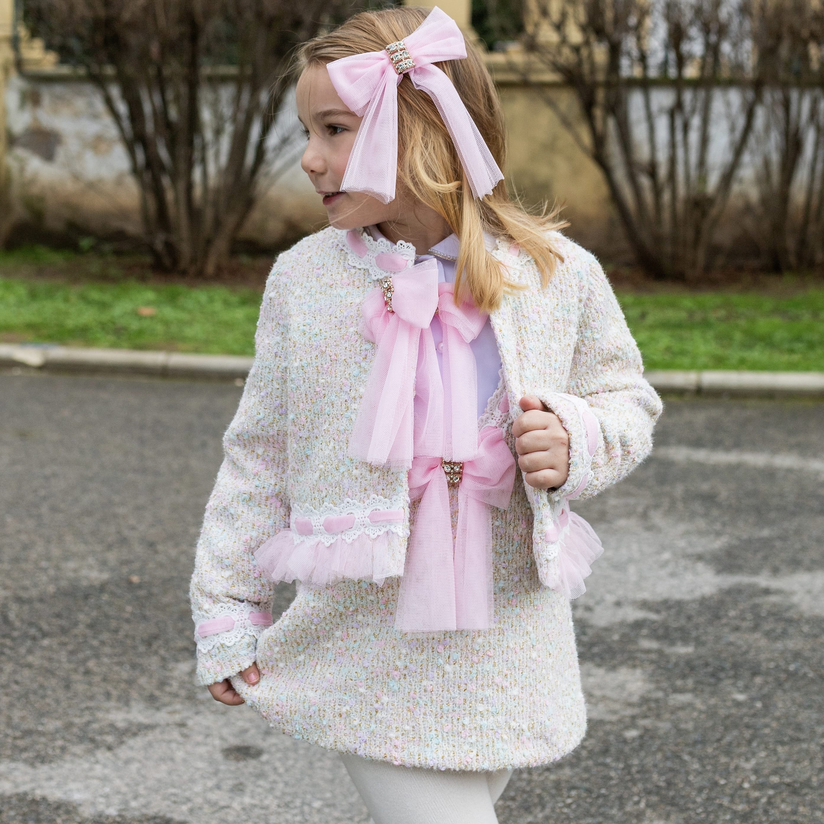 NAXOS - Tweed Four Piece Skirt Set - Pink