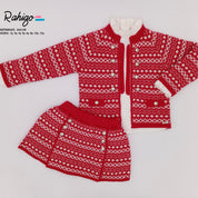 Rahigo - Five Piece Skirt Set  - Red