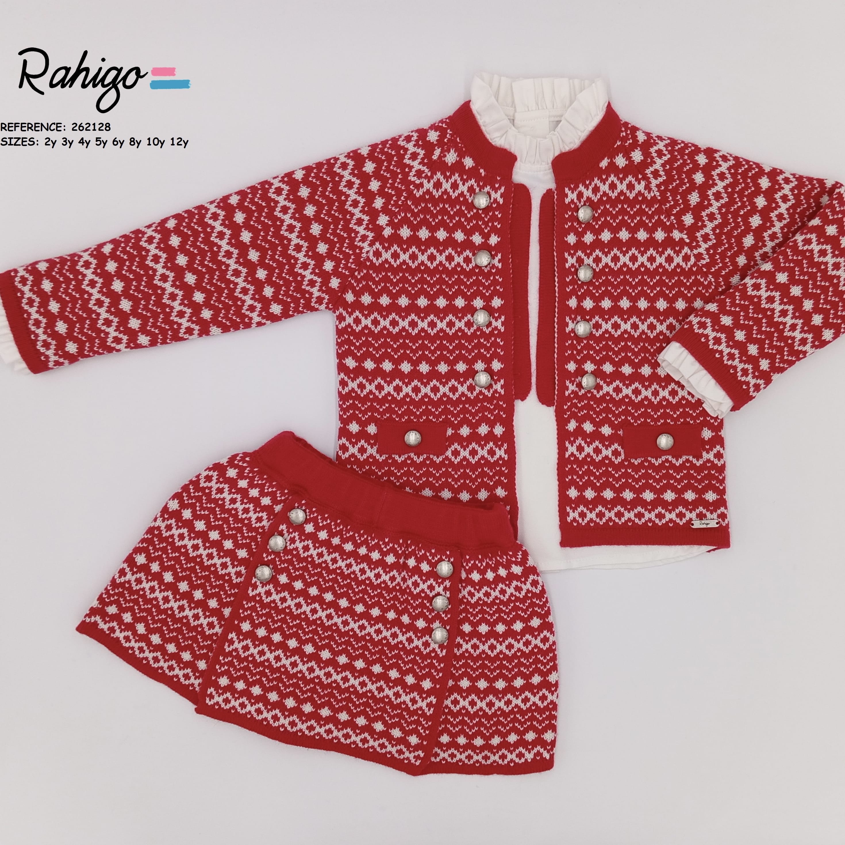 Rahigo - Five Piece Skirt Set  - Red