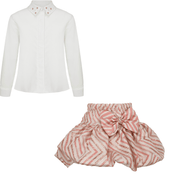 Daga - Sparkle Blush  Two Piece Skirt Set - Pink