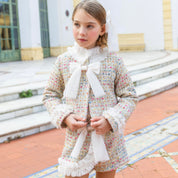 NAXOS - Tweed Multi Colour Four Piece Short Set - Cream
