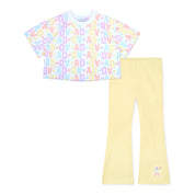 A DEE - Samantha Signature Summer Inital Print Flare Set - White