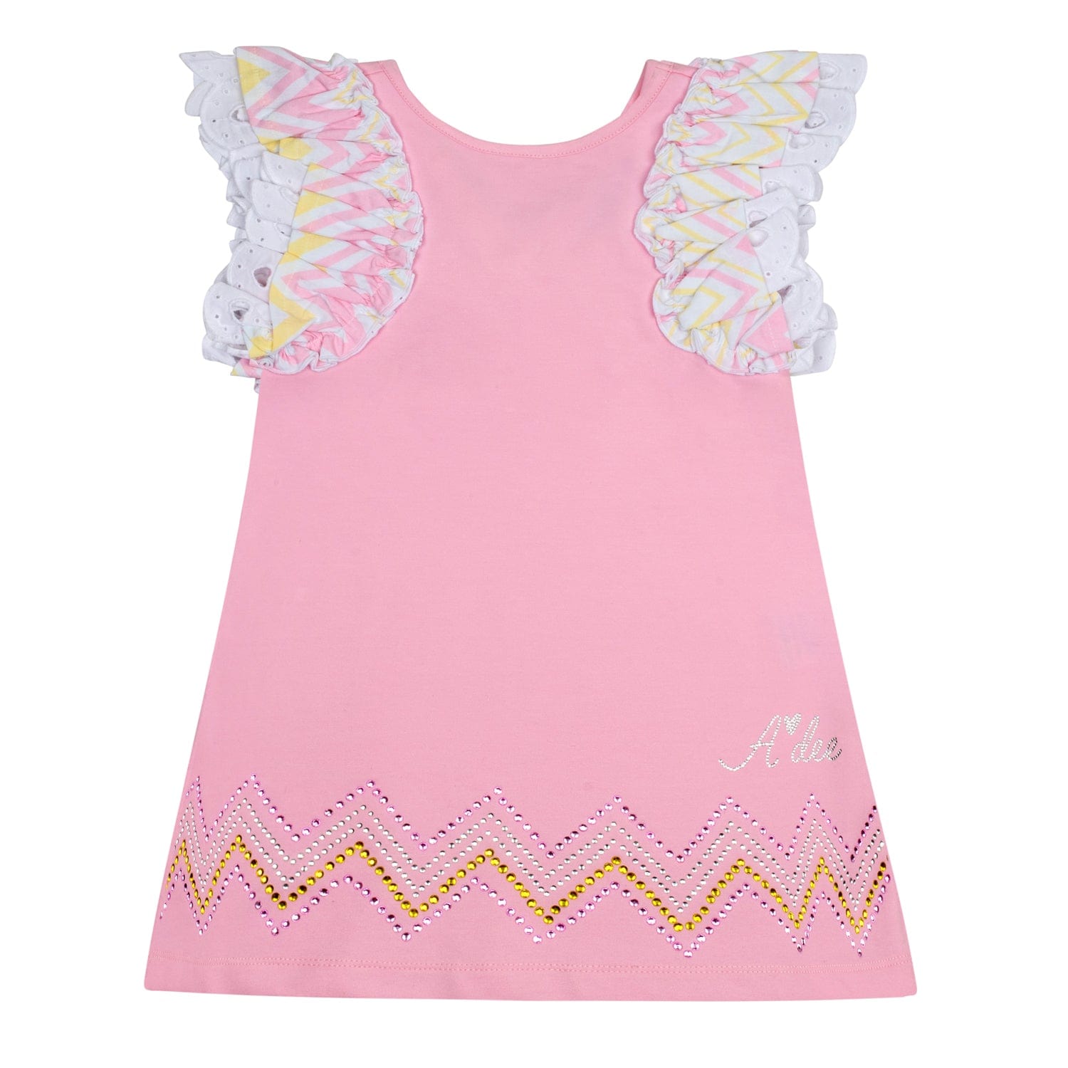 A DEE - Lynne Chic Chevron Bow Sweat Dress - Pink