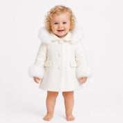 Bimbalo - Fur Hood & Cuff Traditional Coat - Cream