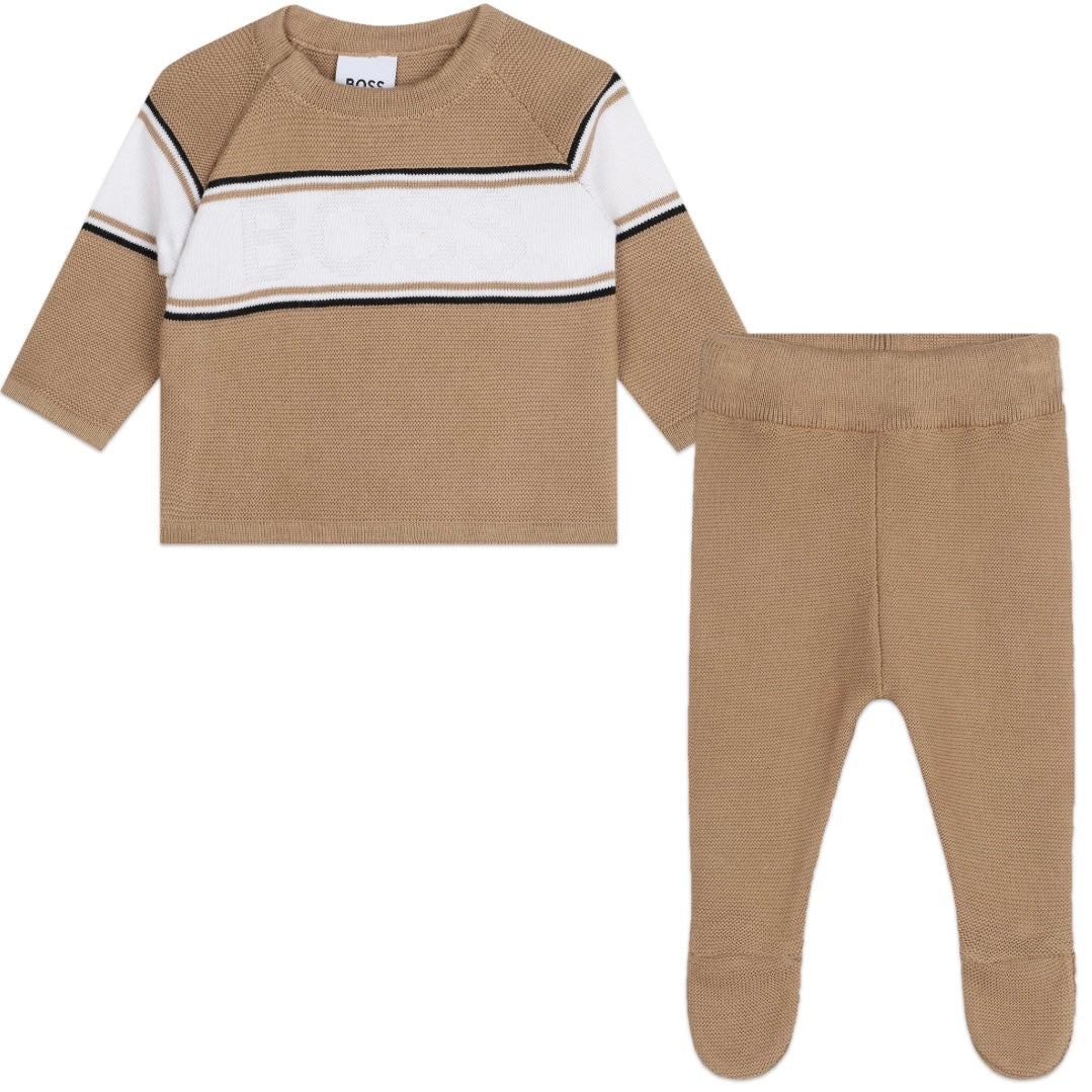 HUGO BOSS - Logo Knit Two Piece -  Tan