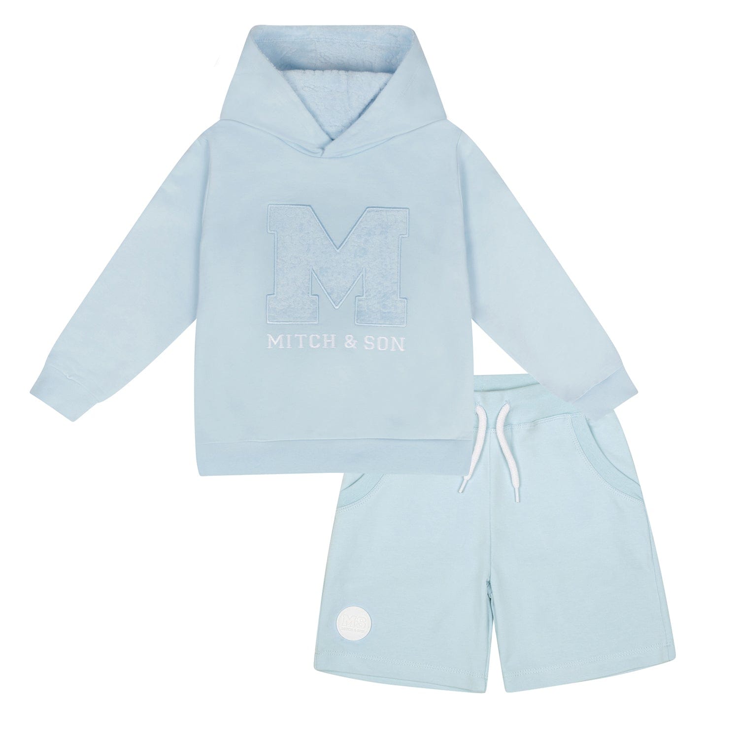 MITCH & SON - Tommy Sandy Shores Hooded Sweat Short Set - Sky Blue