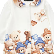 MONNALISA - Teddy Print  Babygrow  - Cream