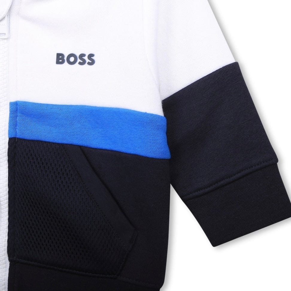 BOSS - Toddler Zip Hoodie Colour Block Tracksuit  -  Navy