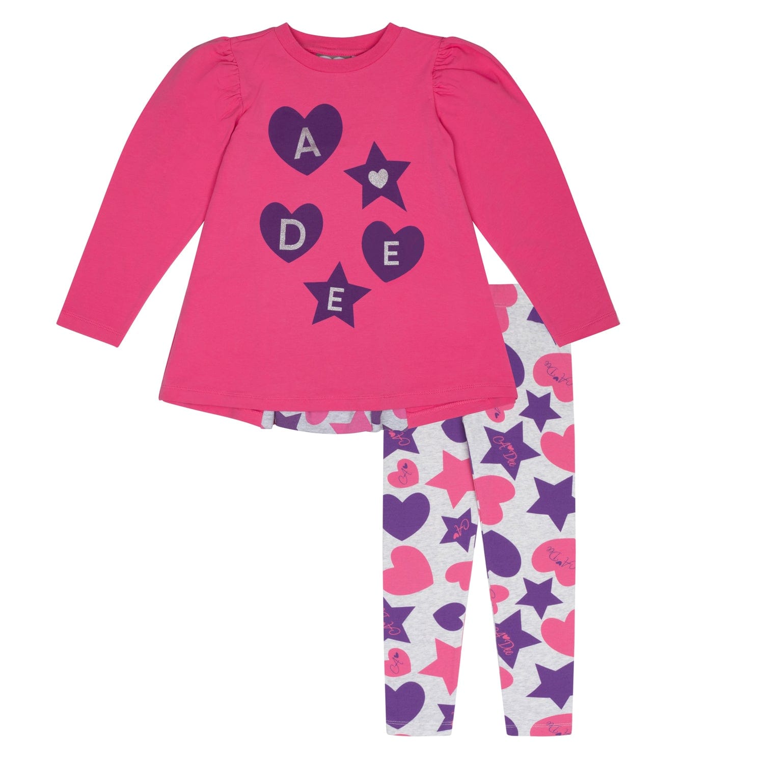 A DEE - Star Love Tallulah Hearts & Stars Printed Legging Set - Hot Pink