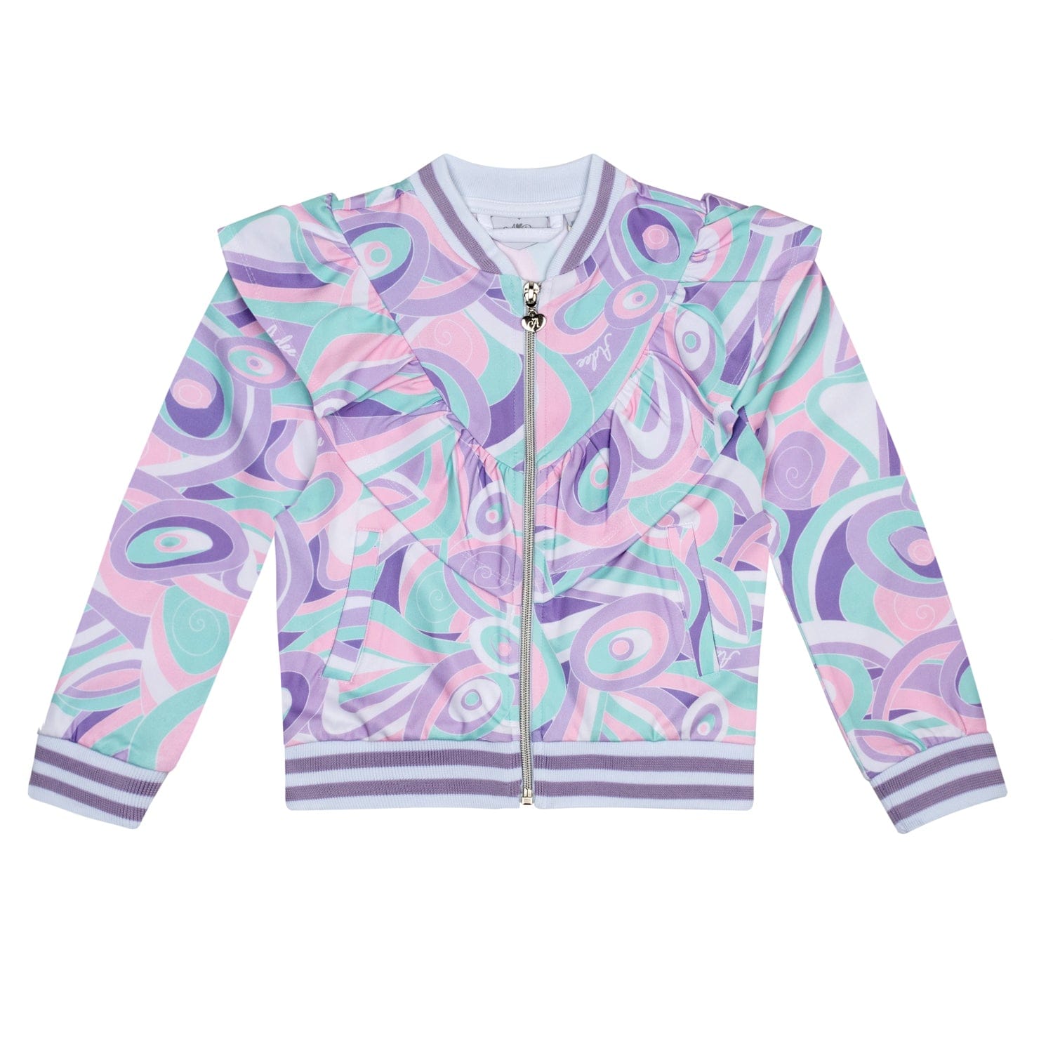 A DEE - Nicola Popping Pastels Neoprene Bomber Jacket  - Lilac