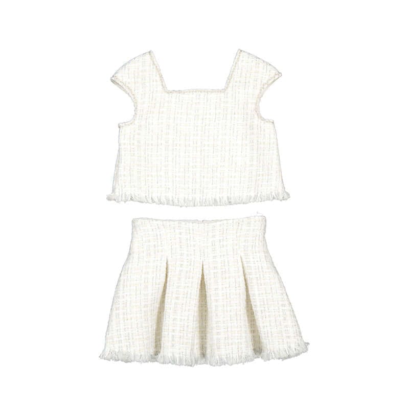 ABEL & LULA -  Tweed Skirt Set - Cream