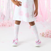 A DEE - Courtney Heavenly Hydrangea Print Knee High Socks  - Bright White