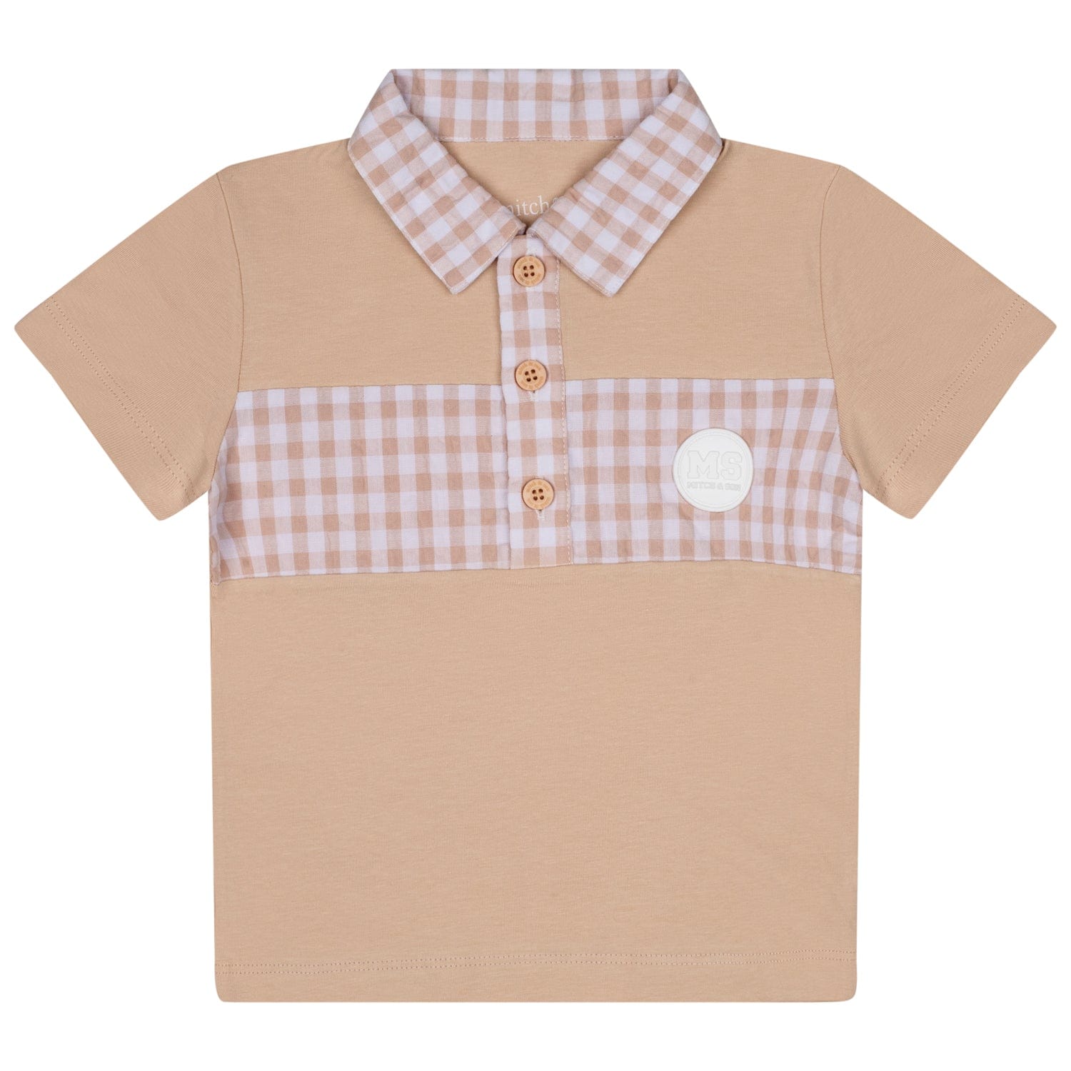 MITCH & SON - Tate Sandy Shores Gingham Polo Set - Sand