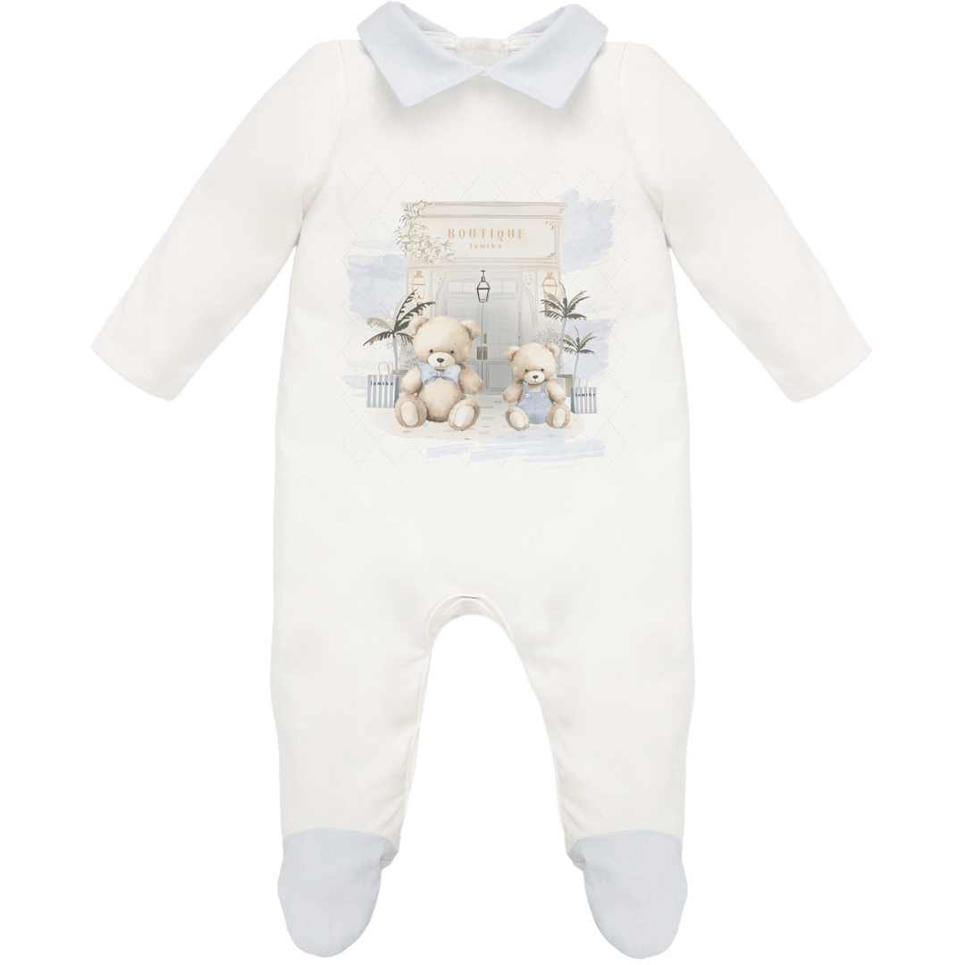 JAMIKS - Cotton Bubuva Bear Babygrow - Blue