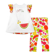A DEE - True Tutti Frutti Print Handbag Legging Set - White