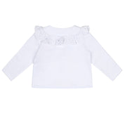 LITTLE A - Jessica Pastel Hearts Broderie Anglaise Cardigan - White