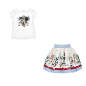 MONNALISA - Minnie Skirt Set - White