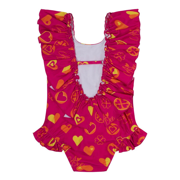 A DEE -  Dori Bold Hearts Print Swimsuit - Hot Pink