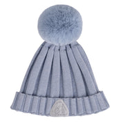 A DEE - A Dee On Ice Paola Knitted Lurex Pom Pom Hat - Iced Blue