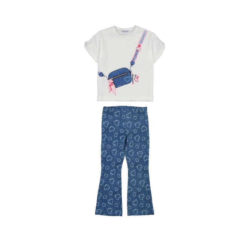 MAYORAL - Heart Bag Legging Set - Blue