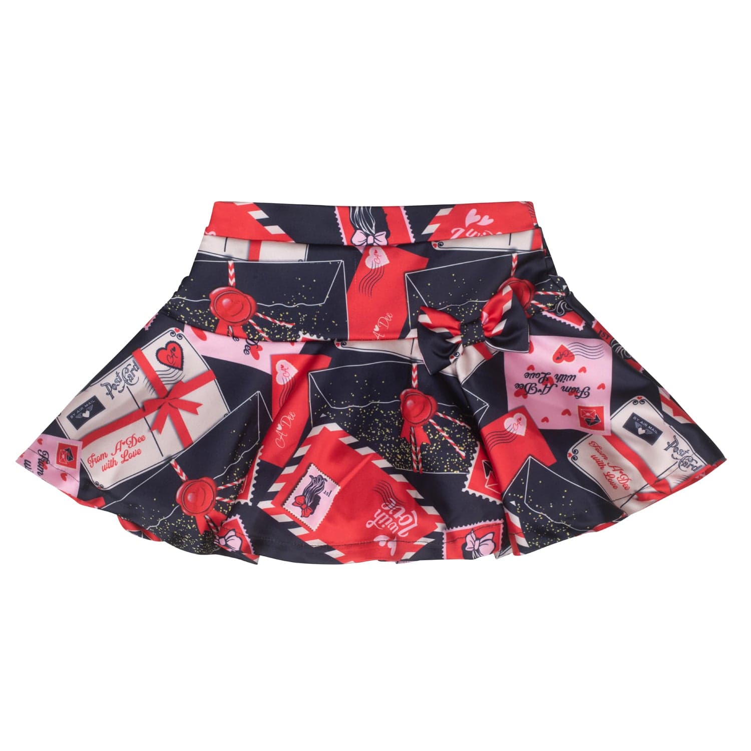 A DEE - From A Dee With Love Roxy Envelope Print Skirt Set - Red