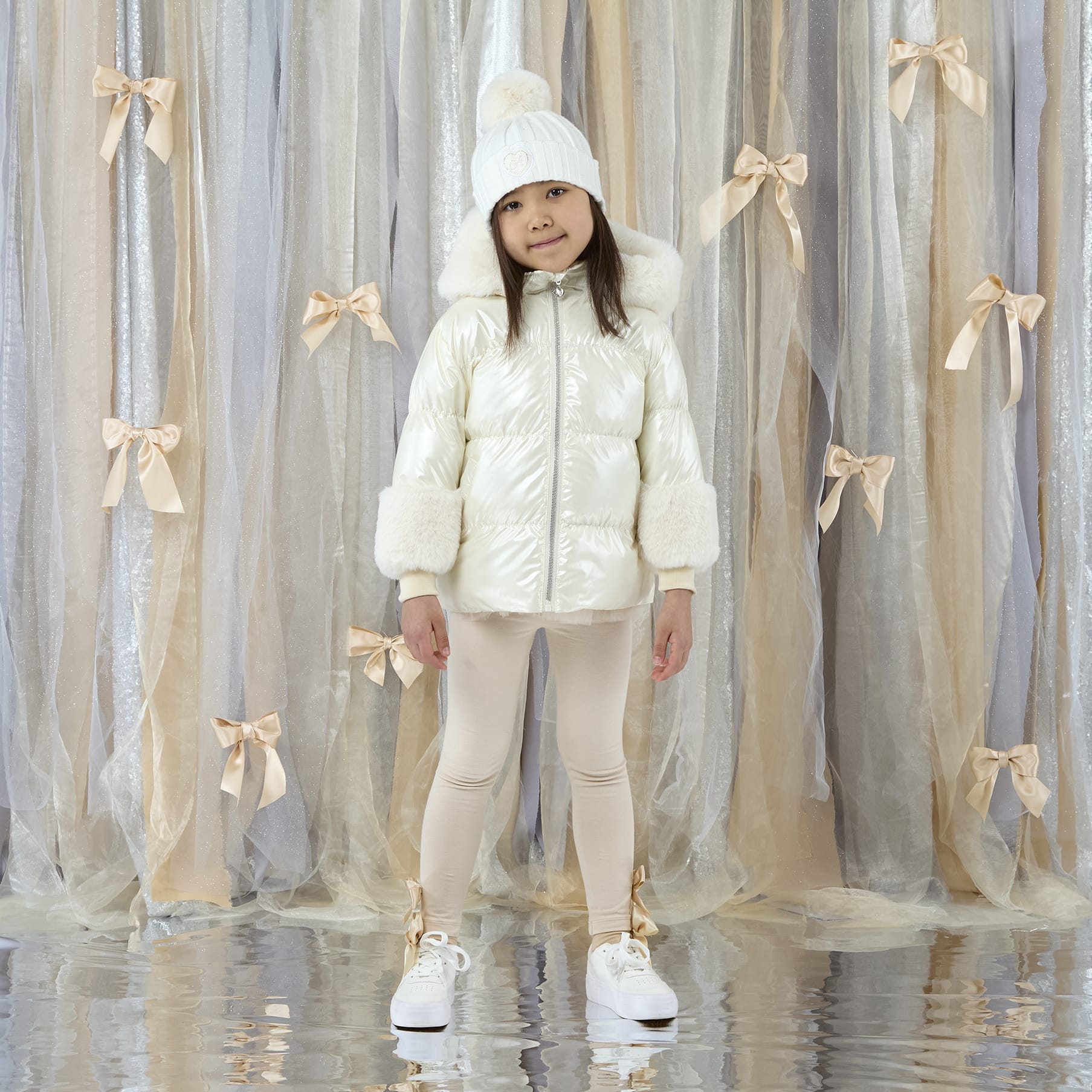 A DEE - Eau De A Dee Avery Short Fur Trim Jacket - Snow White
