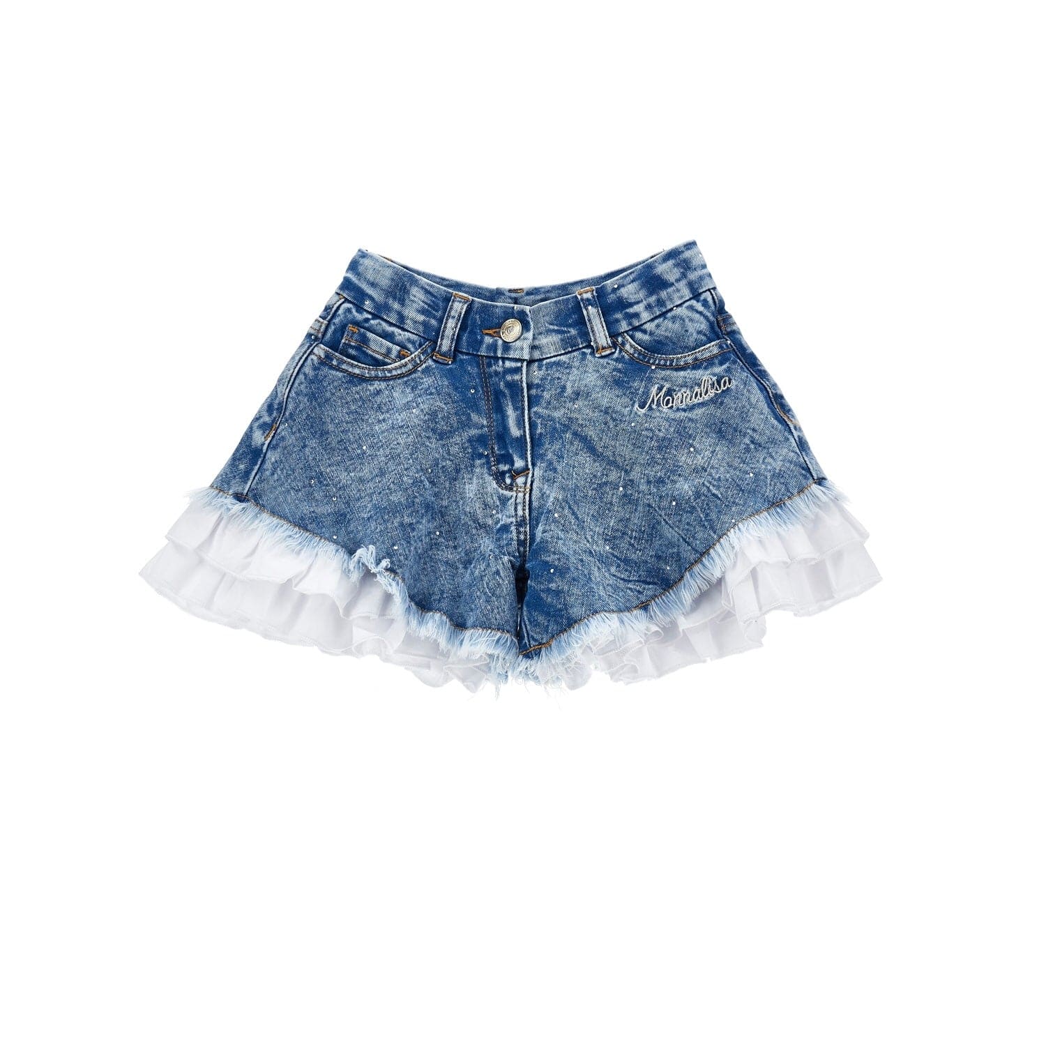 MONNALISA - Donald Duck Denim Short Set - White