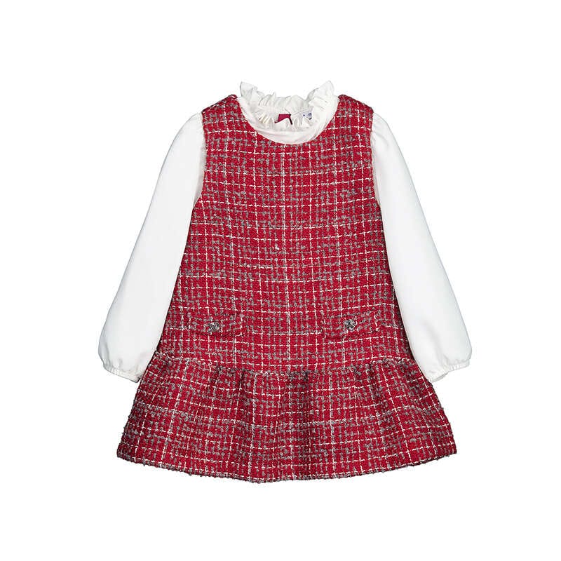 MAYORAL - Pinafore Dress -  Red