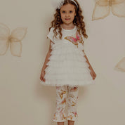 Daga - Twinkle Flight Tulle Frill Legging Set - White