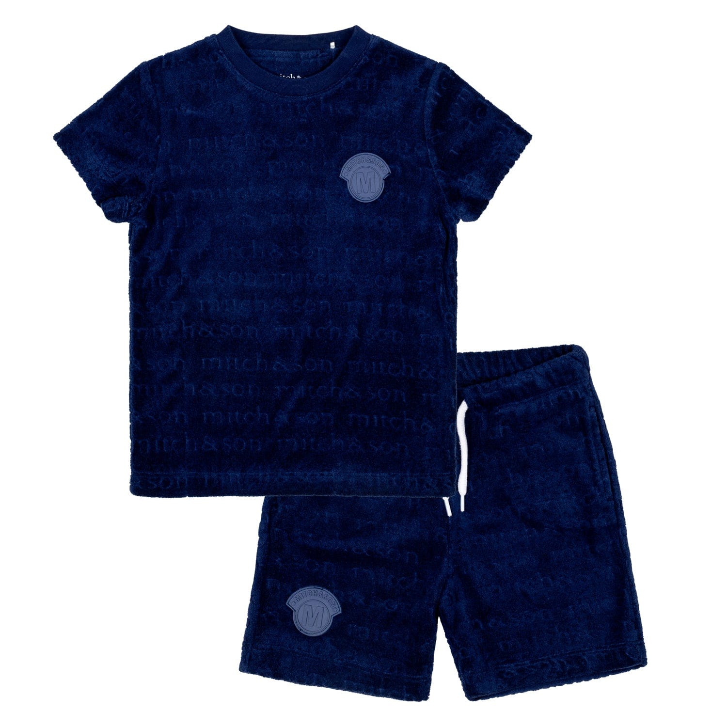 MITCH & SON - Wade JNR Logo Print Terry Set - Navy