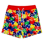 MITCH & SON -Vale & Vinny Primary Puzzles Swim Shorts & Tshirt - Red