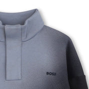BOSS - Half Zip Sweatshirt  -  Blue