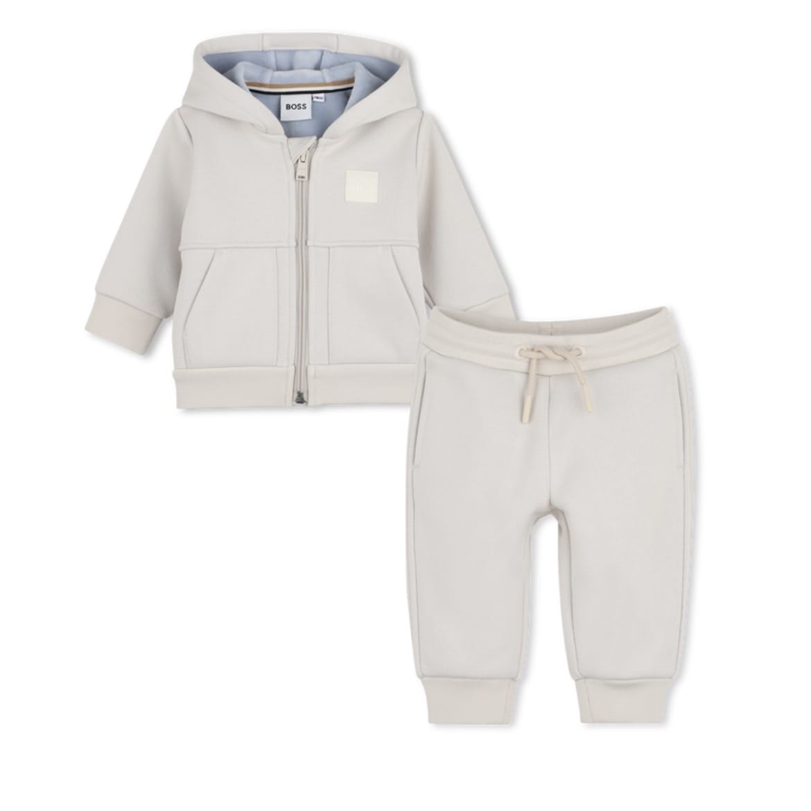BOSS - Toddler Zip Hoodie Fleeced Lined Tracksuit  -  Ivory