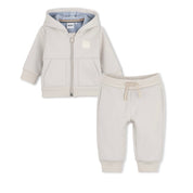 BOSS - Toddler Zip Hoodie Fleeced Lined Tracksuit  -  Ivory