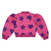 A DEE - Star Love Tia Hearts & Stars Print Bomber - Hot Pink