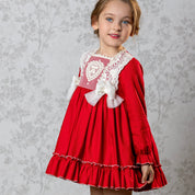 ABUELA TATA - Christmas Puffball Dress & Hairband - Red