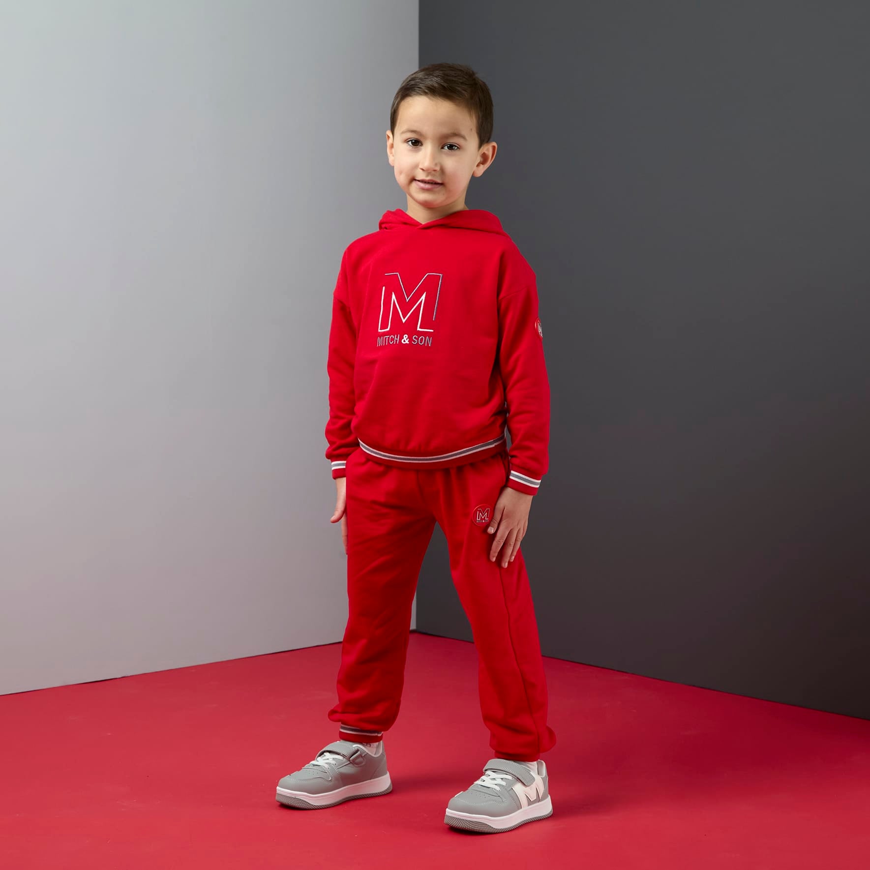 MITCH & SON - Dynamic Grey Tate - Hoody Tracksuit - Red