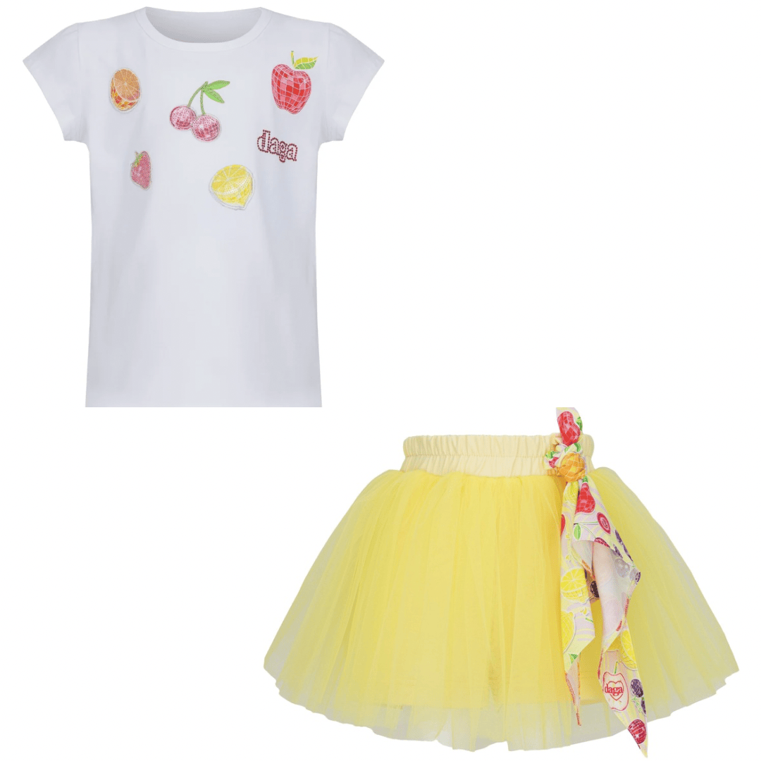 Daga -Tutti Frutti Tulle Short Set - Yellow